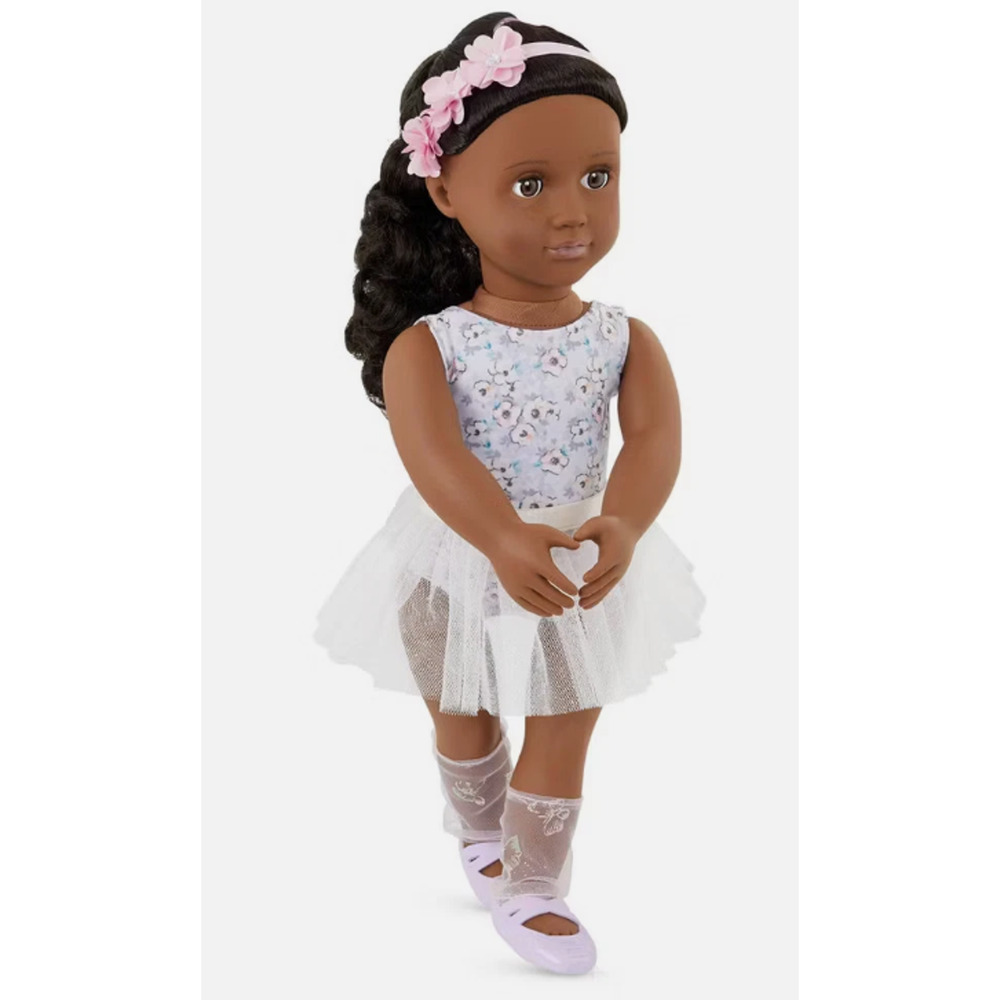 Our Generation Mysa 18" Ballerina Doll Dress and Tutu Brown Skin Brown Hair NWT